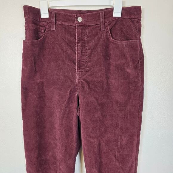 Levi's Rib Cage Straight Ankle Corduroy Pants Women's 32 Red Casual Festival - Picture 3 of 9